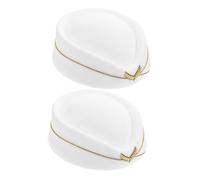 WOFASHPURET 2pcs Women's Flight Attendant Hat Ladies Stewardess Costume Hat Air Hostess Cap Halloween