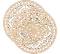 WOFASHPURET 2pcs Wooden Knitting Basket Bottom DIY Bag Material Bottom Shaper Pad Khaki Wood Design Comfortable to Touch for Bucket Bag Enjoy The DIY Time