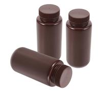 WOFASHPURET 3pcs 500ml Plastic Medicine Bottles Lids Dark Reagent Sample Storage Containers Refillable Laboratory Empty Bottles for Chemical and Liquid Preservation