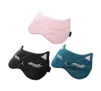 WOFASHPURET 3pcs Cat Eye Mask Soft Silk Sleep Blindfolds for Women Men Blackout Animal Sleeping Shade for Travel Nap Party Comfortable Eye Cover for Sensitive Skin