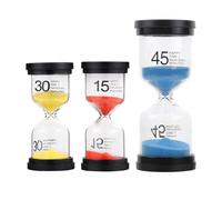 WOFASHPURET 3pcs Desktop Sandglass Hourglass Timer Set with Glass and Plastic Material, Efficient Timekeeping Tool for Home and Leisure Use, and Staying Focused