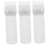 WOFASHPURET 3pcs Hair Dye Root Comb Applicator Bottles for Precise Hair Color and Oil Dispensing Easy-squeeze White Bottles with Tooth Comb for Salon and Home Hairdressing for Dyeing and
