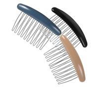 WOFASHPURET 3pcs Korean Hair Comb Accessories Lightweight Plastic Twist Combs for Women Multi-use Styling Bangs Back Stray Hair Decorative Clips in Black Khaki Light Blue