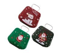 WOFASHPURET 3pcs Mini Tinplate Christmas Candy Boxes Small Storage Tins Christmas Cookie Container for Sweets and Small Accessories Party Favors