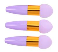 WOFASHPURET 3pcs Puff Diagonal Cutter Soft Makeup Sponge Applicator Handle for Foundation Powder Blending in Makeup Bag