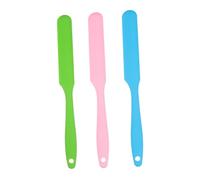WOFASHPURET 3pcs Reusable Non Stick Silicone Wax Spatula Hair Removal Applicator Sticks for Body Multi Color Waxing Tools with Hook Handle for Easy Use and Cleaning