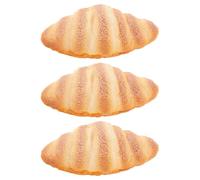 WOFASHPURET 3pcs Simulated Bread Decoration for Kitchen Display Fake French Croissant Artificial Bread for Photography Props Miniature Food for Realistic Decoration for Bakery Props
