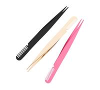 WOFASHPURET 3pcs Stainless Steel Eyelash Tweezers Set Comb Precision Lash Applicator for Eyelash Extensions Professional Beauty Tool for Women and Makeup Artists