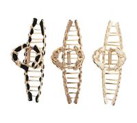 WOFASHPURET 3pcs Vintage Metal Hair Clips Toothed Jaw Clamp Ponytail Holder Decorative Gripper for Thick Thin Curly Hair Daily Use and Sports Random Color