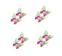 WOFASHPURET 4 Pairs Crystal Butterfly Shoe Clips with Ab Color Effect Luxurious Plated Base Detachable Rhinestone Charms for Women Wedding Heels Dress Accessories