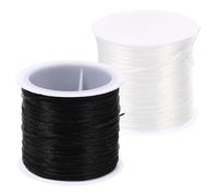WOFASHPURET 4 Rolls of Elastic Jewelry String for DIY Necklace and Bracelet Making, 0.8mm Flat Stretchy Rubber Band Cord, Sturdy and Assorted Colour Beading Cord for Crafting