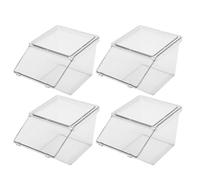 WOFASHPURET 4pcs Acrylic Tea Packet Organizer Box Set with Large Open Design and Counter Decoration, Simple and Generous Style for Office Tea Bag Stand and Coffee Sugar Storage