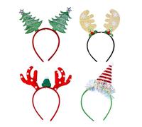 WOFASHPURET 4pcs Adorable Christmas Hair Hoop Santa Claus Clip Hair Accessories for Party Boys and Girls Headband Random Style
