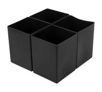 WOFASHPURET 4pcs Black Plastic Square Toilet Brush Cups with Holder for Bathroom and Hotel Use Portable and Space-saving Toilet Scrubber Brush Rack and Cleaning Holder