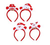WOFASHPURET 4pcs Christmas LED Headbands Glowing Santa Reindeer Snowman Bear Hairbands for Holiday Parties Non Slip Festive Accessories for Women