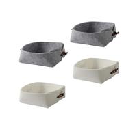 WOFASHPURET 4pcs Felt Desktop Storage Boxes Simple Collapsible Sundries Organizer for Jewelry Accessories Keys Lightweight Storage Case for Home Office Bedroom