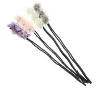 WOFASHPURET 4pcs Flower Hair Ties Hair Buns for Women Elegant Decorative Design Suitable for Birthday and Different Occasions