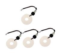 WOFASHPURET 4pcs Jade Keychain Charm Pendant Unique Hanging Ornament for Women Feng Shui Luck Charm Creative Present for Car Keys Aesthetic Decor with Blessings