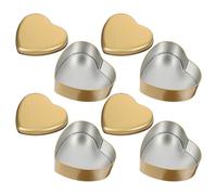 WOFASHPURET 4pcs Large Heart-shaped Candy Boxes with Lid, Gold Tinplate Cookie Container, Multipurpose Sweet Storage Case for Christmas Valentine’s Day Party Presents