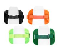 WOFASHPURET 4pcs Plastic Badge Protective Cover Arm Badge Holder with Adjustable Extended Band at Work