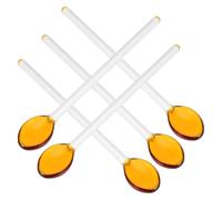 WOFASHPURET 5 Pcs Glass Long Spoons Coffee Stirring Spoons Reusable and Easy to Clean Small Scoop for Tea, Dessert, and Ice Sundae Serving