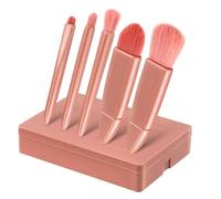 WOFASHPURET 5-Piece Portable Makeup Brush Set in Dusty Rose Travel Size Foundation Blush and Eyeshadow Brushes for-the-Go Makeup Application