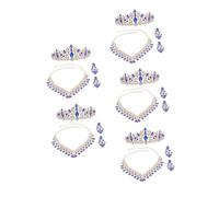 WOFASHPURET 5 Sets Bling Rhinestone Bridal Jewelry Set Lightweight Wedding Crown Necklace Earrings for Women Comfortable Formal Event Accessory