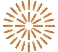 WOFASHPURET 50pcs Wooden Toggle Buttons for Coat and Collar, Easy to Use Sew-on Buttons in Retro Beige Style, Classic Pattern, for Clothing DIY and Sewing Projects