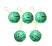 WOFASHPURET 5pcs Cute Plush Watermelon Purse for Boy Girl and Girls Soft Cartoon Wallet with Keychain Fun Fruit Design for Birthdays and Everyday Use