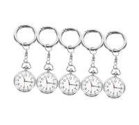 WOFASHPURET 5pcs Nurse Pocket Watch Keychain Set Small Portable Chest Clip Watches for Nurses and Students Decorative Medical Pocket for Timing and Record Keeping