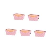 WOFASHPURET 5pcs Quilted Makeup Bag Portable Travel Cosmetic Organizer Pouch with Embroidered Pattern Large Storage Compartments Small Makeup Bag for Purse Polyester Material