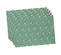 WOFASHPURET 5pcs Retro Kraft Christmas Wrapping Paper with Green Snowflake Friendly Gift Wrap for Holiday Presents and Bouquets