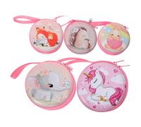 WOFASHPURET 5pcs Rounded Coin Purse Box Animal Pattern Small Tins Change Purse for Keychain Pocket Coin