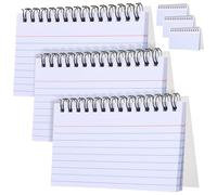WOFASHPURET 6 Pcs Notebooks Revision Cards Horizontal Lines Metal Binding Rings Easy Tear-Off Thick Paper White Notepads for Classroom Study and Inspiration Recording