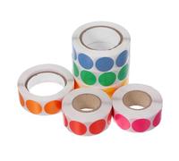 WOFASHPURET 6 Rolls Assorted Colour Dot Stickers Self Adhesive Round Labels Easy Peel Off Copper Plated Paper for Office and Envelopes Sealing, 500 Labels Per Roll