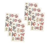 WOFASHPURET 6 sheets Christmas Body Stickers for Cartoon Temporary Decals for Face and Hands Skin Friendly Festive for Holiday Party and Year Celebration