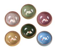 WOFASHPURET 6pcs Ceramic Tea Cup Set Fish Pattern Creative Delicate Heat Insulation Unique Appearance Elegant Drinking Mugs Leisure Tea Time