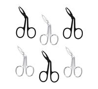 WOFASHPURET 6pcs Eyebrow Tweezers with Flat and Slanted Tips Stainless Steel Grooming Scissors Shaped Trimming Tool for Precise Brow Shaping Women and Men Portable