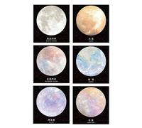 WOFASHPURET 6pcs Paper Memo Pad Planet Series round Self-adhesive Notes Unique Planet Design Easy to Remove Versatile Use Assorted Color for Home and School