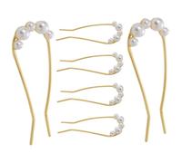 WOFASHPURET 6pcs U-shaped Hairpins for Women Vintage Pearl Hair Sticks Chignon Pins Lightweight Hair Accessories for Elegant Updos and Wedding Styles