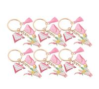 WOFASHPURET 6pcs Western Cowgirl Keychains with Brown Hat and Flowered Bull Head Charm Handbag Charms for Backpack Bridal Shower Bachelorette Party Favors Stylish Accessories for Women