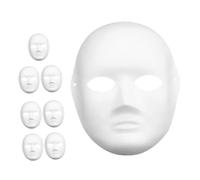 WOFASHPURET 8 Pcs White Paper Masks DIY Paintable Blank Face Masks for Halloween Party Cosplay Masquerade Gender Neutral for Adults to Decorate and Stimulate Creativity