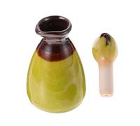 WOFASHPURET 80ml Ceramic Essential Oil Bottle Liquid Bottle Perfume Container with Polished Bottom round Shape Iced Cracked Glaze Material Easy to Carry Adorable Style for Travel