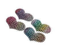 WOFASHPURET 8pcs Gradient Heart Metal Hair Clips with Rhinestones for Teens Snap Barrettes for Wedding Party Bridal Valentine Prom Accessories