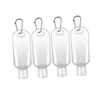 WOFASHPURET 8pcs Refillable Travel Bottles with Hook Carabiner Clip Press Dispensing Squeeze Containers for Shampoo Lotion Body Wash Portable for Outdoor Sports and Business Trips Random Color
