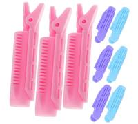 WOFASHPURET 9 Pcs Hair Roller Clips Volumizing Styling Tools for Women and Non-heat Root Lift Curlers for Hair Bangs Fluffy Wave in Pink Blue Purple
