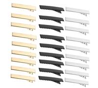 WOFASHPURET 90pcs Metal Alligator Hair Clips with Black Gold Steel Finish, 3.2cm 4.2cm 5cm Sizes, Non-slip Duckbill Barrettes for DIY Hair Styling Accessories in Women and Girls