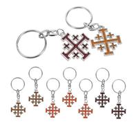 WOFASHPURET 9pcs Handmade Zinc Alloy Cross Keychain Lightweight Portable Bag Hanging Decoration Key Rings for Men Party Favor Friendship Daily Carry