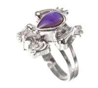 WOFASHPURET Adjustable Frog Mood Ring for Women and Color Changing Temperature Sensitive Emotion Jewelry Open Band Gift for Friends