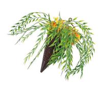 WOFASHPURET Artificial Hanging Flower Basket 2 Pack Fake Potted Plant Decorative Plastic Basket with Lifelike Green Leaves No Watering Required Elegant Wall Decor for Living Room